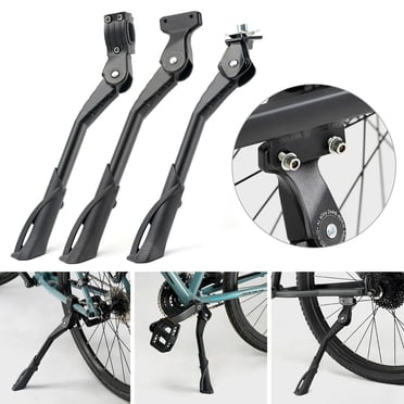 EKS Adjustable Aluminum Side Stand Kickstand For E-Bikes - Fits 24 To 29 Inch Wheels, Black