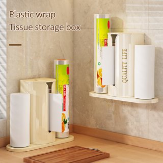 4-in-1 Kitchen Organizer Storage, iMountek Multifunctional Storage Cutting  Rack Paper Towel Holder Plastic Wrap Foil Dispenser Sauce Bottle Storage