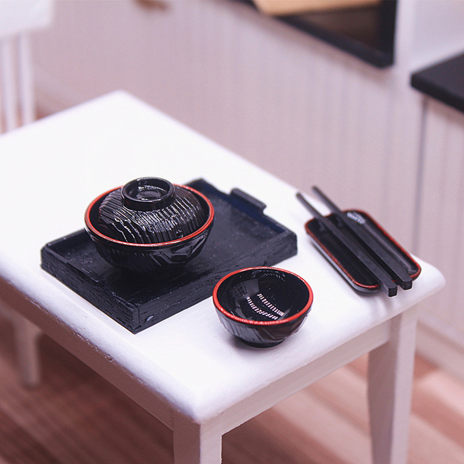 Xinhuadsh Miniature Ramen Dishes Realistic Compact Authentic Japanese Noodle Bowls Dollhouse