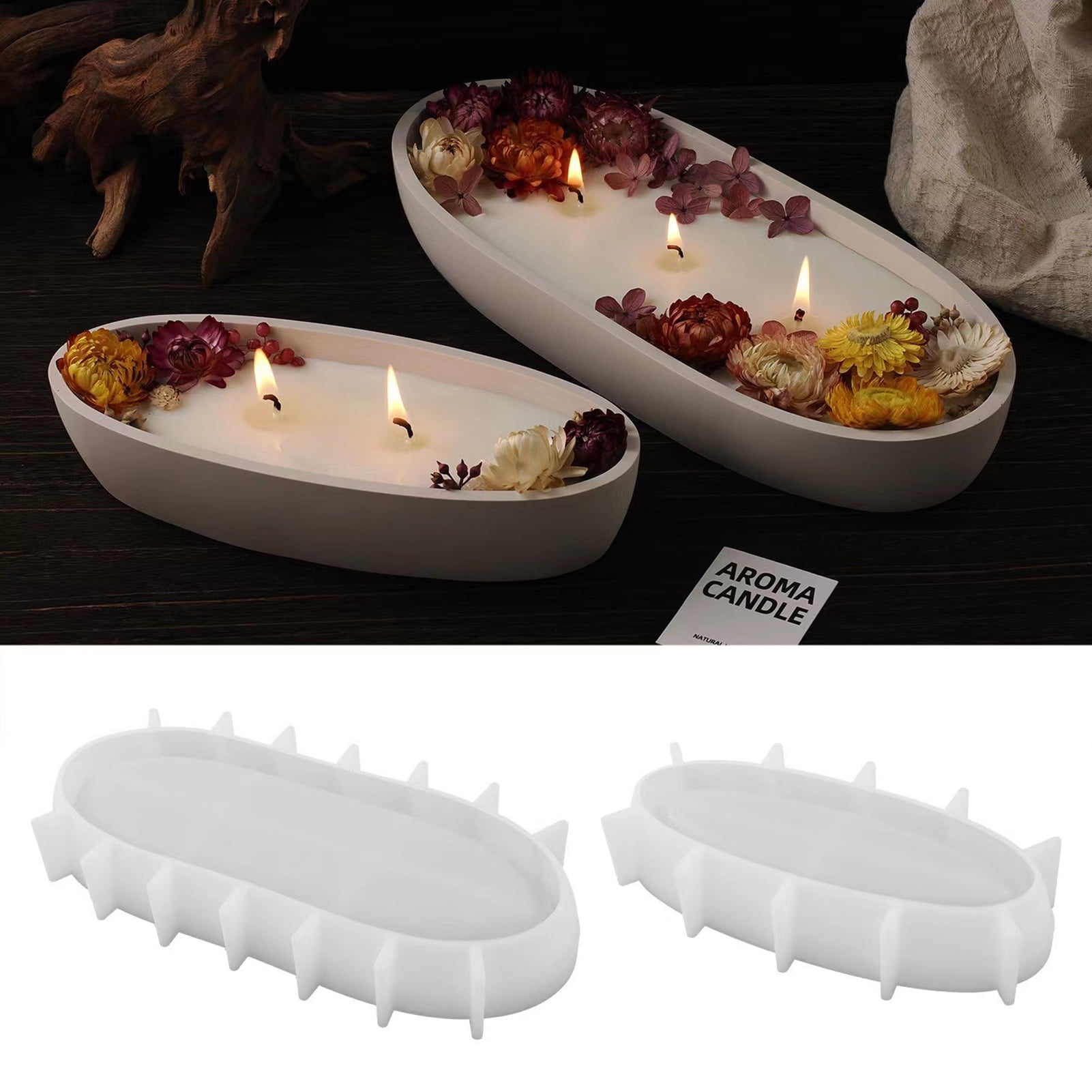 Xinhuadsh Silicone Concrete Candle Jar Mold Easy to Demould Reusable DIY Crafts Boat Shaped