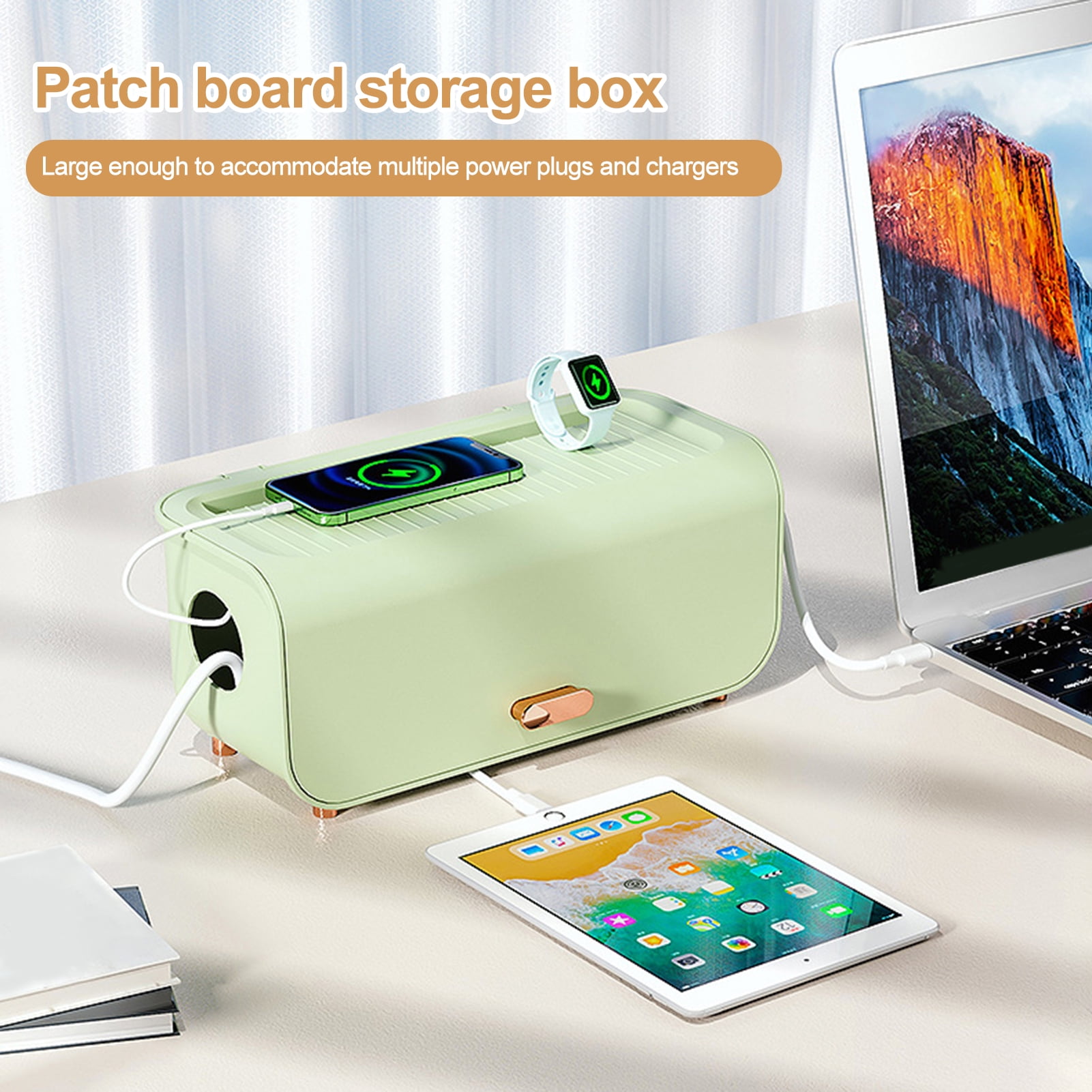 Xinhuadsh Wire Box Organizer Keep Cables Tidy Safe Light Luxury Power