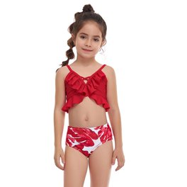 Toddler Girls Swimsuits Two-Pieces Bathing Suits Ruffled Crop Top ...