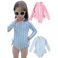 thumbnail image 1 of Xinhuaya 2-8T Girl Romper Swimwear One Piece Bikini Swimsuits Long Sleeve Rash Guard Bathing Suit Bow Sport Beach Sets, 1 of 14