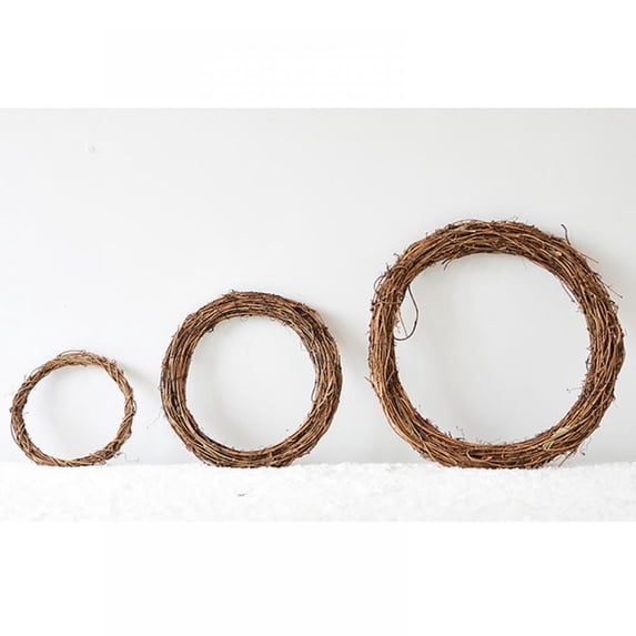 Xinhuaya 2 Pack Round Shape Natural Grapevine Wreath Ring, DIY Craft Vines Base Grapevine Roll, Wreath Door Garland Home Wedding Party Decor Supplies for Christmas