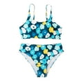 thumbnail image 1 of Xinhuaya 8-12T Girls 2Pcs Swimsuit Kids Bikini Swimwear Outfits Child Prining Tankini Bathing Suit Set, 1 of 7