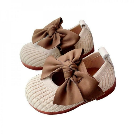 Xinhuaya Baby Girl Bow Soft Soles Breathable Walking Non-slip Shoes First Walkers Footwear