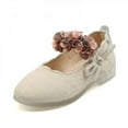 thumbnail image 1 of Xinhuaya Baby Girls Princess Shoes With Floral Bow Kids Leather Walkers Children Non-slip Sandels, 1 of 6