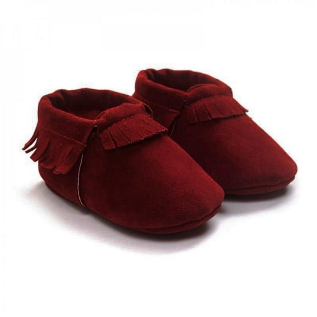 Xinhuaya Infant Boys Girls Tassel Shoes Soft Sole Coral Velvet Baby Moccasins Shoes Baby Crib Shoes
