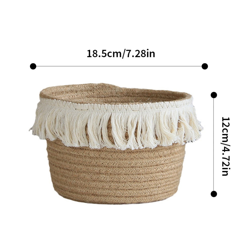 Xinhuaya Jute Storage Basket Cosmetics Remote Control Cotton Thread ...
