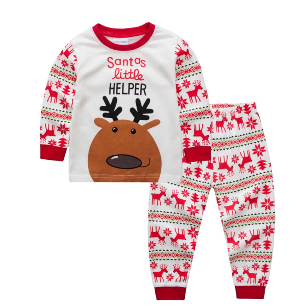 Xinhuaya Kids Christmas Pajamas Cotton Long Sleeve Toddler Snowman Xmas ...