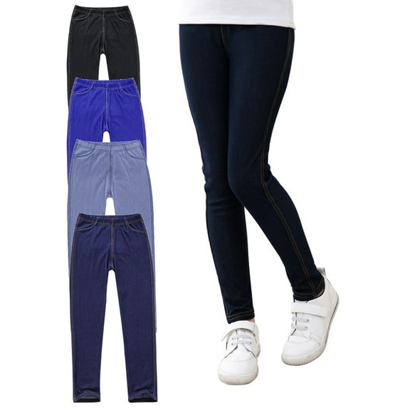 Xinhuaya Kids Girls Footless Skinny Pants Child Pencil Pants Stretch Trousers 3-12 Years