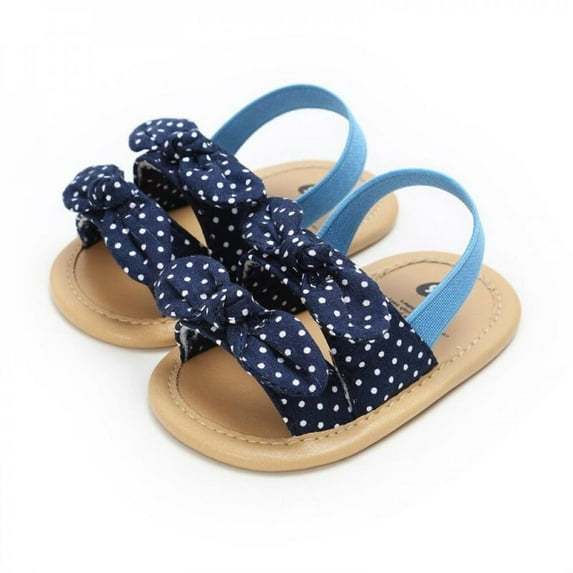 Xinhuaya Summer Baby Girls Striped Bow First Walkers Soft Sole Breathable Anti-Slip Shoes Sandals
