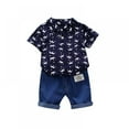 thumbnail image 1 of Xinhuaya Toddler Baby Boy Short Sleeve Shirt & Shorts Set 1T 2T 3T 4T Outfits Summer Clothes, 1 of 12