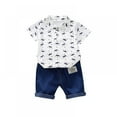 thumbnail image 1 of Xinhuaya Toddler Baby Boy Short Sleeve Shirt & Shorts Set 1T 2T 3T 4T Outfits Summer Clothes, 1 of 14
