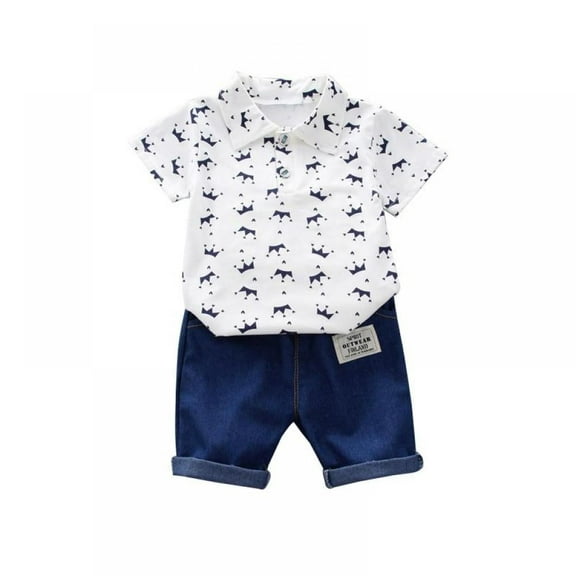 Xinhuaya Toddler Baby Boy Short Sleeve Shirt & Shorts Set 1T 2T 3T 4T Outfits Summer Clothes