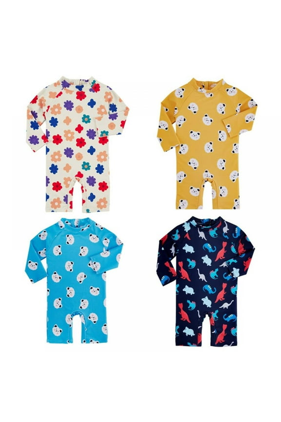 Toddler Boys Girls Swimsuit One Piece Kids Baby Bathing Suit Swimwear Rash Guard Surfing Suit UPF 50+ 1-7 Y