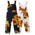 thumbnail image 1 of Xinhuaya Toddler Girls Jumpsuit Overalls Kid Sun Flower Prining Adjustable Rompers Pants 1-6 Years, 1 of 9
