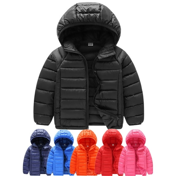 Xinhuaya Toddler Little Big Child Boy Girl Lightweight Puffer Hooded Jacket Coat Kids Winter Warm Outwear 6-13 Years