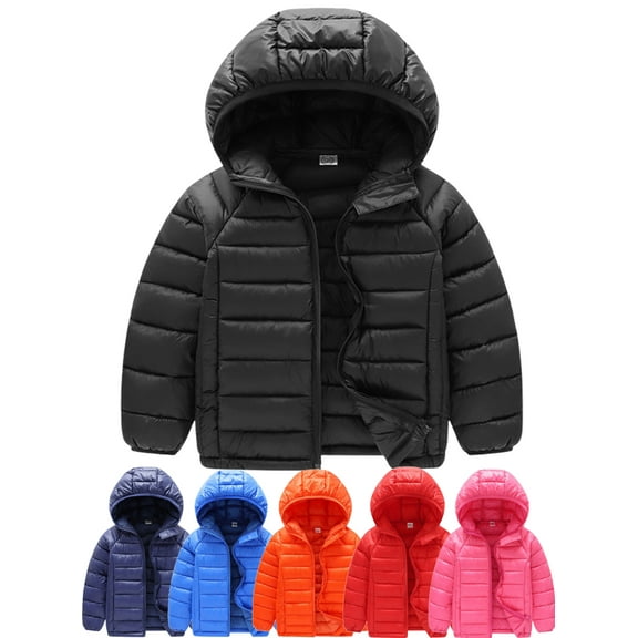 Xinhuaya Toddler Little Big Child Boy Girl Lightweight Puffer Hooded Jacket Coat Kids Winter Warm Outwear 6-13 Years