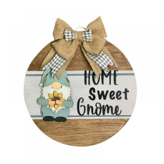 Xinhuaya Welcome Sign Housewarming Gift round Farmhouse Welcome Home Sign Gnomes Front Porch Wall Decor Rustic Door Hanging Sign