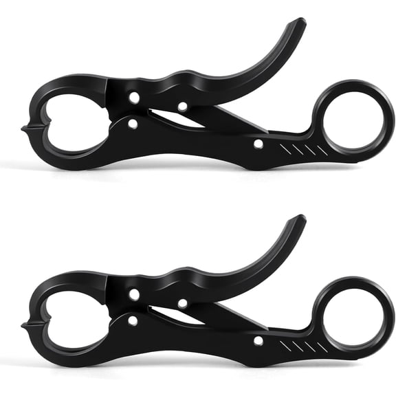 Xinjoduz 2 Pack 5.12" Fish Lip Gripper, Digital Fishing Scale Hook Non-Puncture Replacement Clamp Fish Grabber Tool for Cull Tag Tournament Bass Fishing Culling System Accessories, Black
