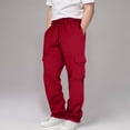 thumbnail image 1 of Xinlfly Boy's Casual Cargo Pants Sweatpants with Pockets- Baggy Drawstring Solid Color Wide Leg Pants, 1 of 7