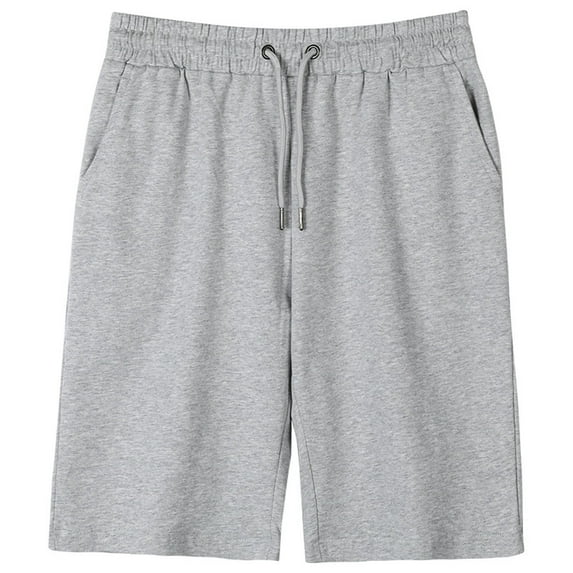 Xinlfly Boys Athletic Shorts with Pockets- Cotton Casual Elastic Waist Drawstring Active Shorts,12,Gray