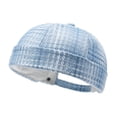 Xinmf Mens Grid Woven Docker Cap Soft Textured Fabric Brimless Skull ...