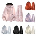 thumbnail image 1 of Xinoom Women 2‑Piece Outfit Sets,Long Sleeve Hooded Zip Up Windbreaker Jacket and Cargo Wide Leg Pants,Loose Lightweight Tracksuit for Outdoor Beige,L, 1 of 5
