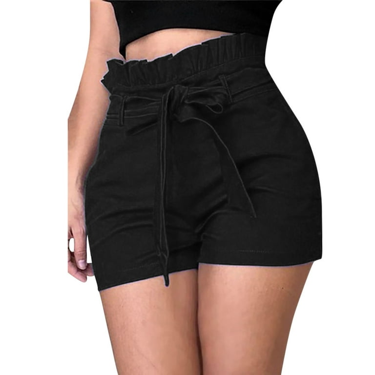 Xinqinghao Shapewear Shorts 2022 New Woman Fashion Shorts Hollow Out Summer  Woman Short Pants Lounge Pants Black M