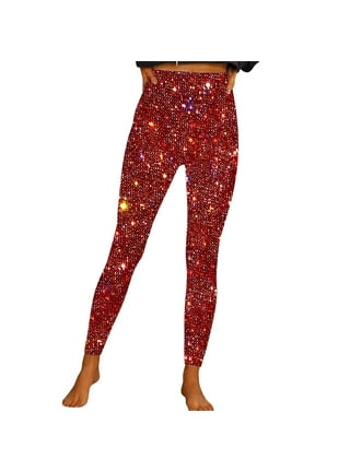 Workout Leggings for Women Holiday Leg Outfits Slim Sequin Shiny Bling  Glitter Casual Sequin Gym Pants Hiking Tights, Black, One Size : :  Clothing, Shoes & Accessories