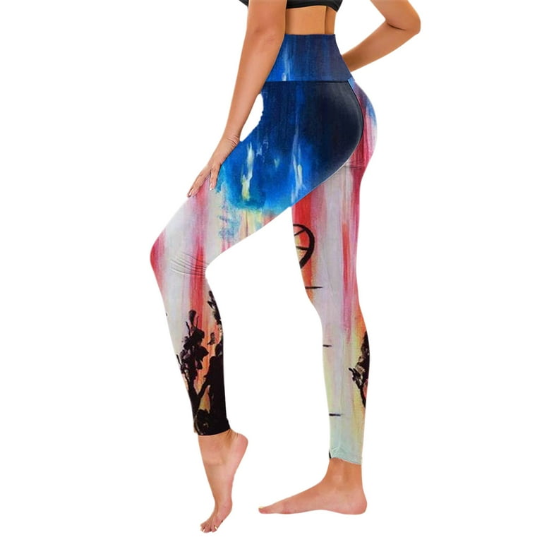 Xinqinghao Yoga Leggings For Women Independence Day For Women's American  4th Of July Print Leggings Hight Waist Pants For Yoga Running Pilates Gym