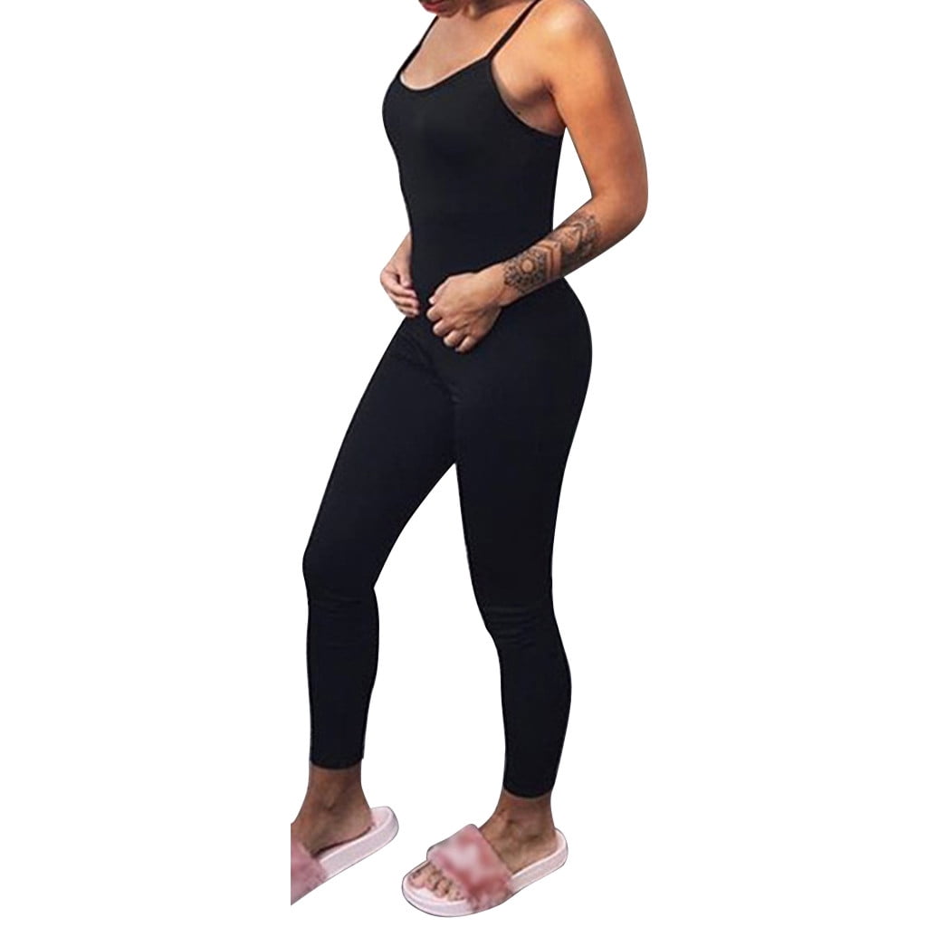 xinqinghao yoga leggings for women women sleeveless pure color tight  fitting backless motion yoga jumpsuits women yoga pants black xl 