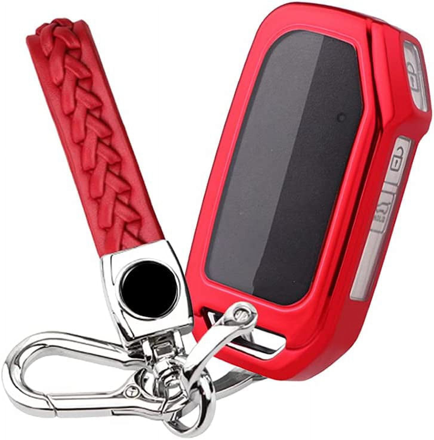 Xinrsheag TPU Car Key Case Protector Remote Smart Key Cover Fob Case Custom  Accessories with Key Chain(Red)for Kia Soul(2020-2022)Forte(2019-2021)Telluride  K5/Seltos Niro Sportage Sorento 