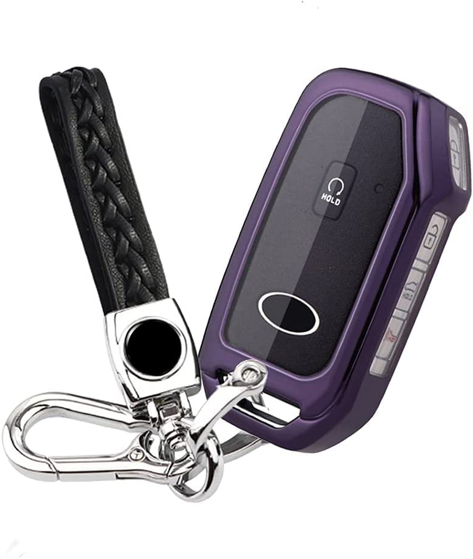 Yonmcfn For Kia Key Fob Cover With Metal/Leather Keychain,TPU 5 Buttons Key Case,Compatible With NIRO Sorento Seltos Soul Telluride Cerato Ceed Forte - View #10