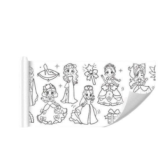 Xinsrenus Children's Drawing Roll, Reusable Wall Sticker Doodle Canvas for Kids, Easy Tear Line Paint by Numbers Art Kit for Baby Toddler Bathroom Window Glass Door Wall