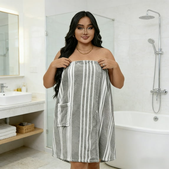 Xinsrenus Plus Size Wearable Bath Towel Skirt, Extra Long Wide Corals Fleece Wrap Towel for Women, Soft Absorbent Shower Spa Bathrobe Fits 110-200 Lbs