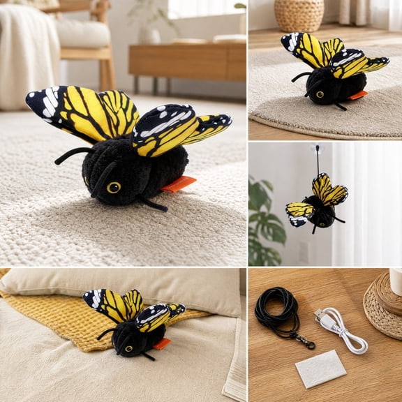Xinsrenus Rechargeable Flapping Wing Toy with 3 Modes, USB Rechargeable Simulated Insect Decor for Kids, Home Decoration, Party Display, Educational Gift
