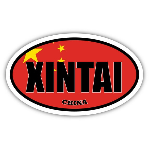 Xintai China Flag Oval Decal Vinyl Bumper Sticker 3x5 inches
