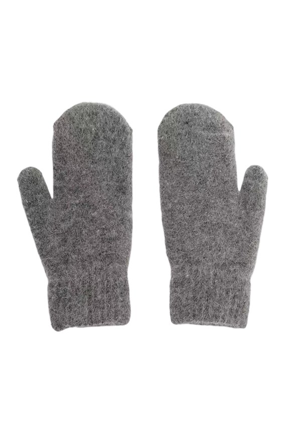 Xinwanna 1 Pair Couple Winter Gloves Thickened Plush Knitted Five Fingers Unisex Anti-slip Cold Weather Driving Golfing Skiing Skating Gloves (Dark Gray,One Size)