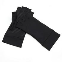 Xinwanna 1 Pair Half Finger Wrist Protective Elastic Ridding Gloves Copper Fiber Arthritis Compression Gloves Cycling Accessories (Black,S)