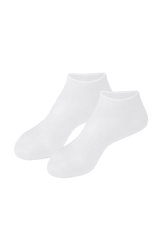 Xinwanna 1 Pair Protective Foot Covers Silicone Waterproof Crack Resistant Softened Calluses Keratinized Foot Sleeves Beach Socks Anti-Dry Cracking Foot Film Protectors (White,One Size)