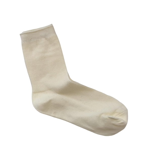 Xinwanna 1 Pair Ribbed Mid-tube Elastic Women Socks Simple Casual Solid Color Sports Socks (Beige,One Size)