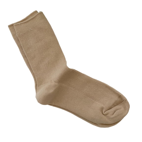 Xinwanna 1 Pair Ribbed Mid-tube Elastic Women Socks Simple Casual Solid Color Sports Socks (Khaki,One Size)