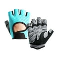 thumbnail image 1 of Xinwanna 1 Pair Sport Gloves Hollow Mesh Half Finger Unisex Anti-slip Great Friction Wear-Resistant Full Palm Protection Weightlifting Cycling Workout Outdoor Gym Gloves (Blue,M), 1 of 13