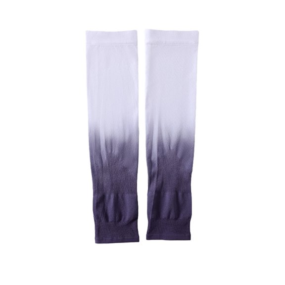 Xinwanna 1 Pair UV Protection Arm Sleeves Elastic Breathable Gradient Color Arm Sleeves Ice Cool Arm Cover for Outdoor Sports Driving Cycling (Grey)