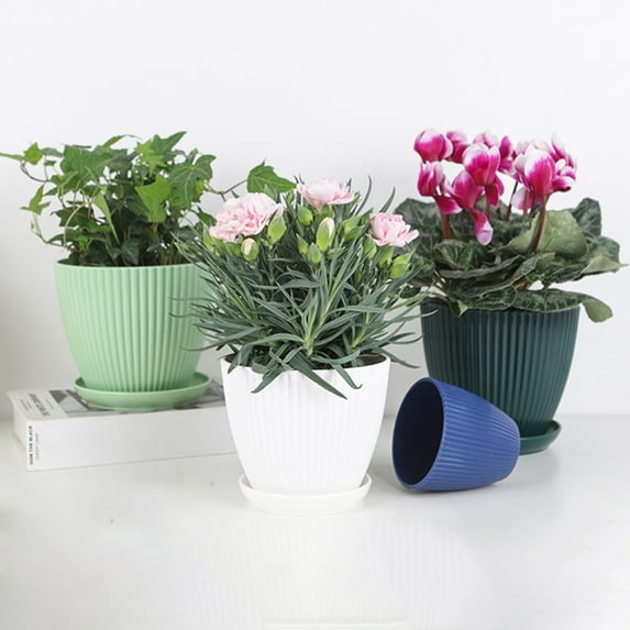 Xinwanna 1 Set Plant Pot Strong Not Easily Deformed Fine Workmanship Modern Decorative Nursery Container Bonsai Accessories (Dark Green,13cm)