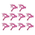 thumbnail image 1 of Xinwanna 10Pcs Plastic Reindeer Hanging Ornaments Christmas Tree Glitter Elk Decorations Holiday Party Xmas Gifts (Rose Red), 1 of 13