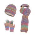 thumbnail image 1 of Xinwanna 3Pcs/Set Women Winter Hat Scarf Gloves Set Thickened Velvet Lining Knitting Hat Long Scarf Touch Screen Gloves Set Winter Accessories (Multicolor), 1 of 13