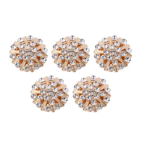 Xinwanna 5Pcs Rhinestone Button Covers Detachable Shirt Button Clips Fancy Buttons Dress Cufflinks Jewelry Decorative Buttons (Type A)